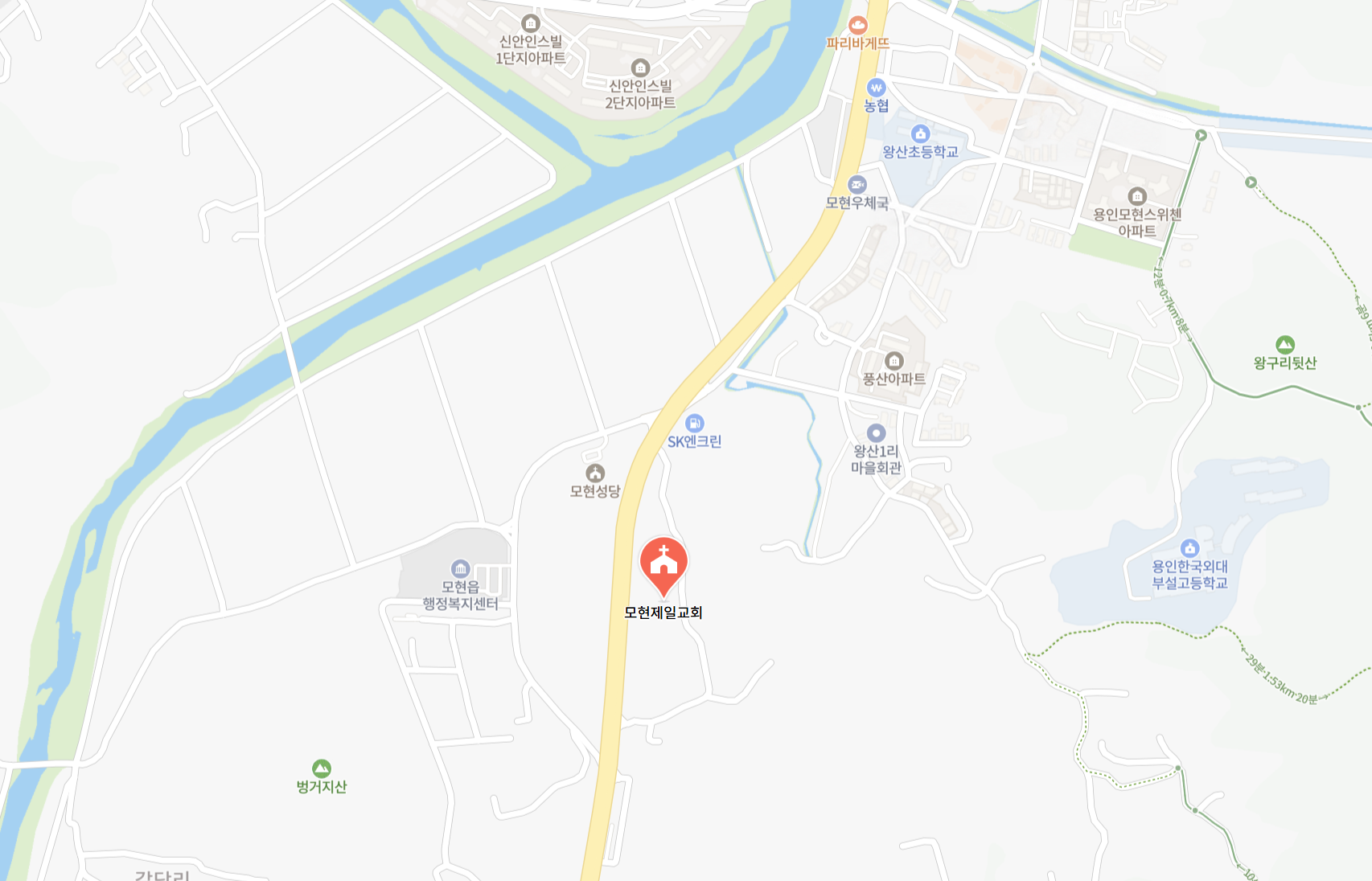 모현제일교회 위치 지도